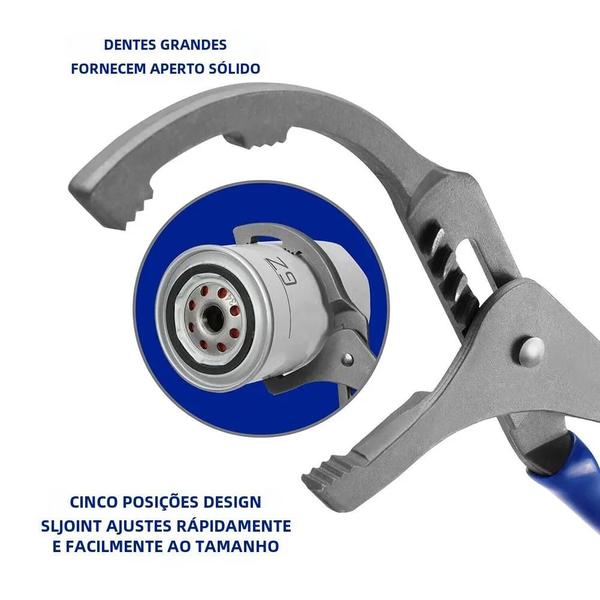 Imagem de Alicate de Filtro de Óleo Ajustável (9/12 Polegadas) - Chave Tipo Braçadeira para Ferramentas Manuais
