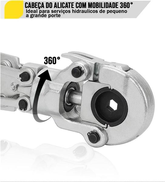 Imagem de Alicate De Prensar Tubo Pex e Conexões Profissional 4 Matrizes 16mm 20mm 26mm 32mm Tubo Multicamadas com Matrizes Para Crimpagem Manual Tubular