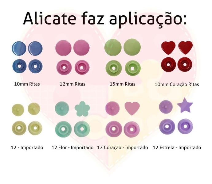 Imagem de Alicate De Pressão Completo Para Aplicar Pregar Botão Plástico Botões de Pressão Ritas ou Importados