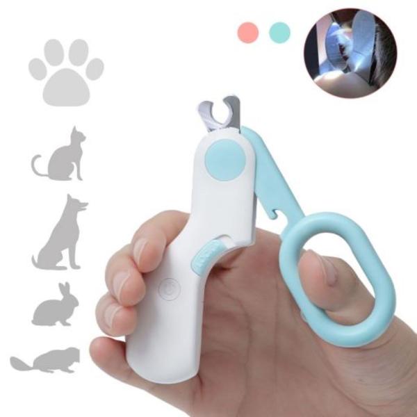 Imagem de Alicate De Unha Pet Gato Cachorro Tesoura Profissional Com Luz Led Aparadora de Unhas para Pet