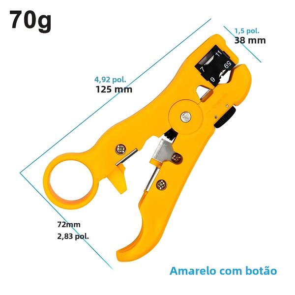 Imagem de Alicate Descascador de Cabos Rotativo Ajustável para Rede Coaxial e STP