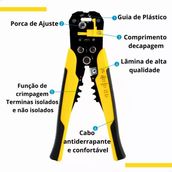 Imagem de Alicate Desencapador De Fios Automático de 0.2 à 6.0 mm Bonder