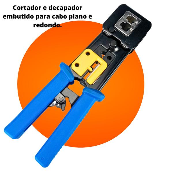 Imagem de Alicate Desencapador e Crimpagem Cabo Conector RJ45, RJ12 e RJ11