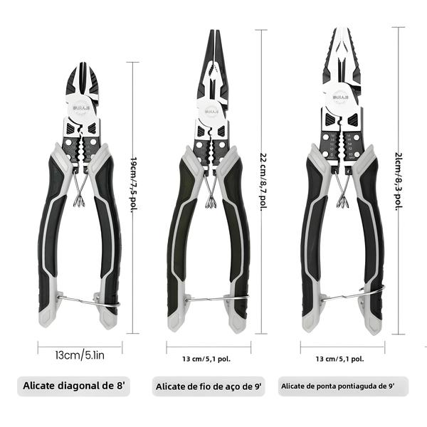 Imagem de Alicate Diagonal Multifuncional - Durável, Antiderrapante e com Cortadores de Fio