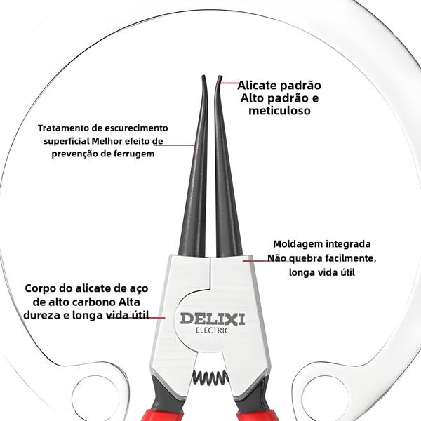 Imagem de Alicate Elétrico de 5 Polegadas com Ponta Agulha para Anéis de Retenção