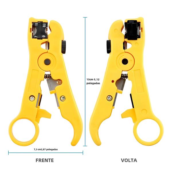 Imagem de Alicate Elétrico Multifuncional - Descascador de Cabos Coaxial, UTP, STP, RG59, RG6 e RG7