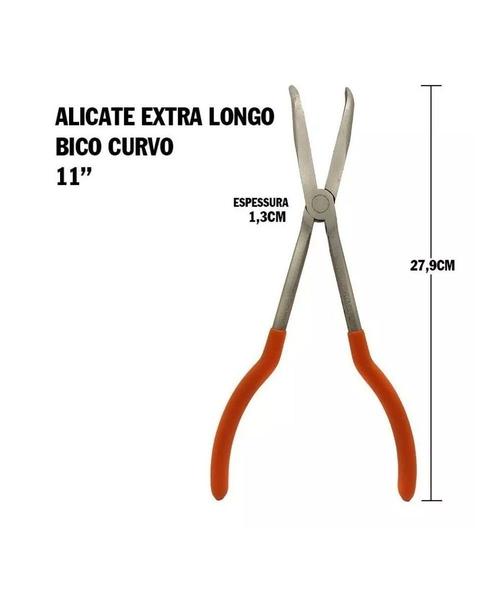 Imagem de Alicate Extra Longo Bico Curvo 11''Pol Profissional - Bestfer