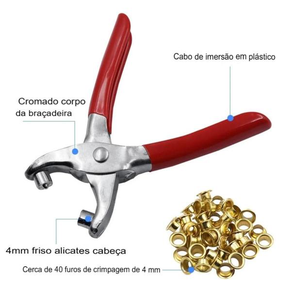 Imagem de Alicate Fixador para Ilhós Furador de Couro de Bolsas Manual