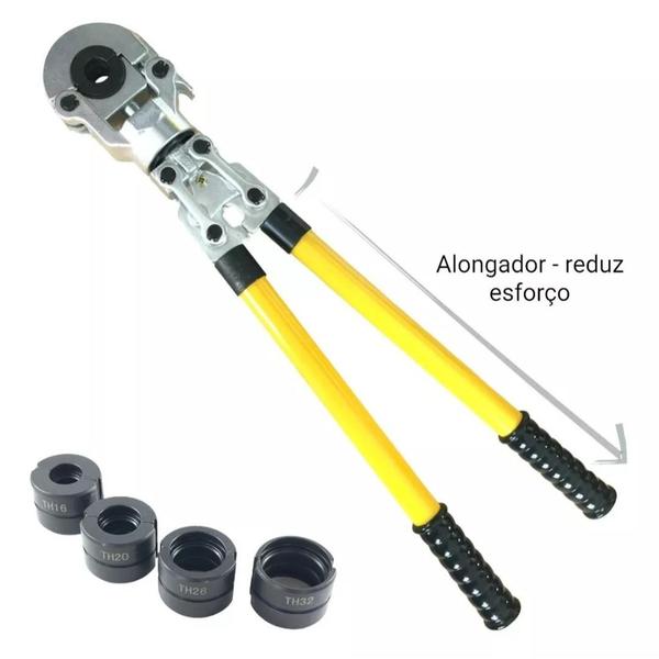 Imagem de Alicate Manual Prensa Tubos Pex 16 A 32mm Cabeça Articulada