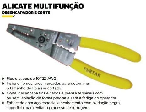 Imagem de Alicate multifuncao desencapador e corte ref 1103 fertak