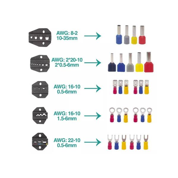 Imagem de Alicate Multifuncional Para Terminal Elétrico Ilhós  8 em 1 - Exbom