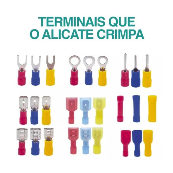 Imagem de Alicate Multifuncional Para Terminal Elétrico Ilhós 8 Em 1