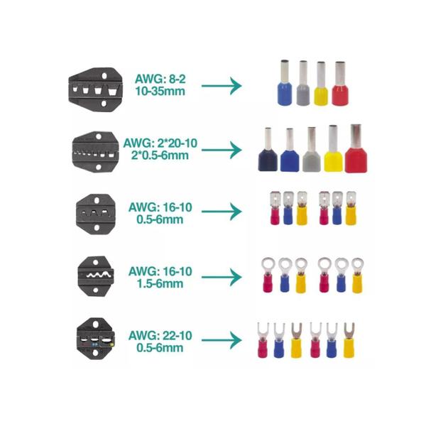 Imagem de Alicate Multifuncional Para Terminal Elétrico Ilhós 8 Em 1