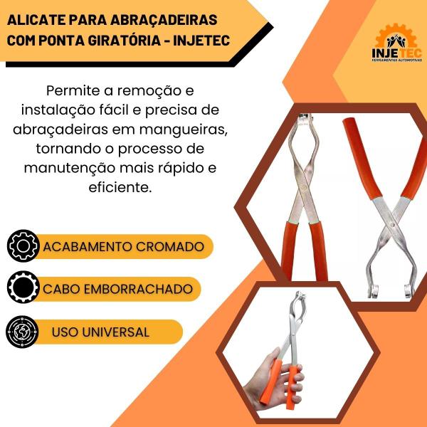 Imagem de Alicate para Abraçadeiras com Ponta Giratória - Injetec