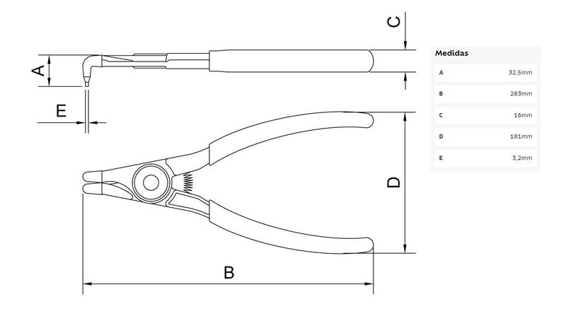 Imagem de Alicate para Anéis Externo Curvo 12'' Tramontina Pro 44011/112