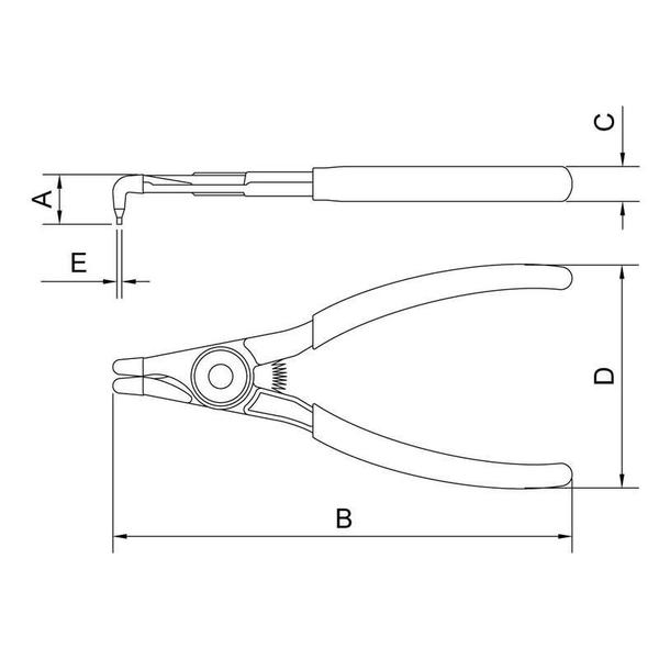 Imagem de Alicate Para Anéis Externo Curvo 9 Tramontina Pro