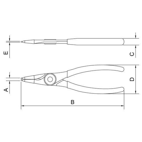 Imagem de Alicate Para Anéis Interno Curvo 5 Tramontina 44009105