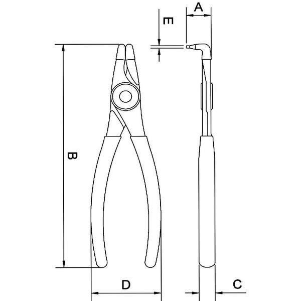 Imagem de Alicate para Anéis Interno Curvo 7" Tramontina PRO 44009/107