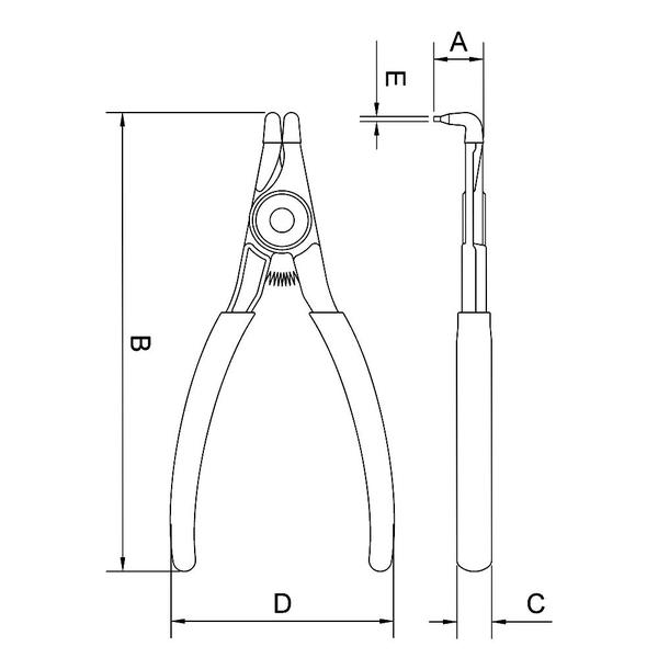 Imagem de Alicate para Anéis Interno Curvo 9" Tramontina PRO 44009/109