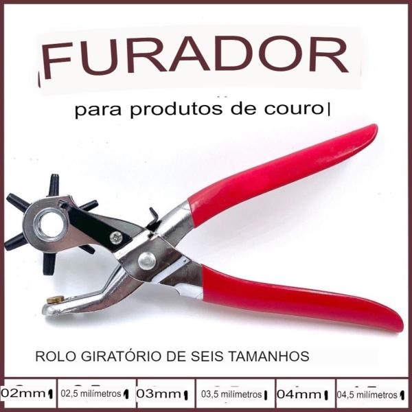 Imagem de Alicate Perfurador Vazador Furador Nº 8 Polegadas 6 Furos