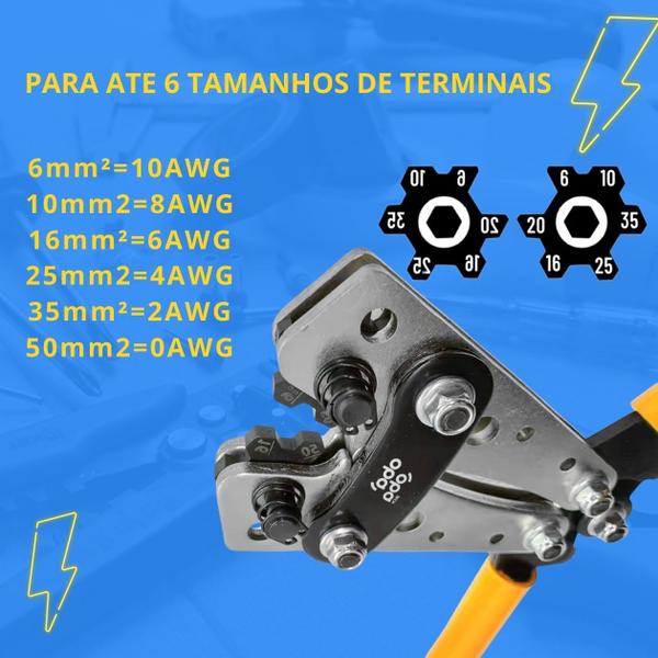 Imagem de Alicate Prensar Crimpar Cabo Para Terminal Kit 60 Terminais