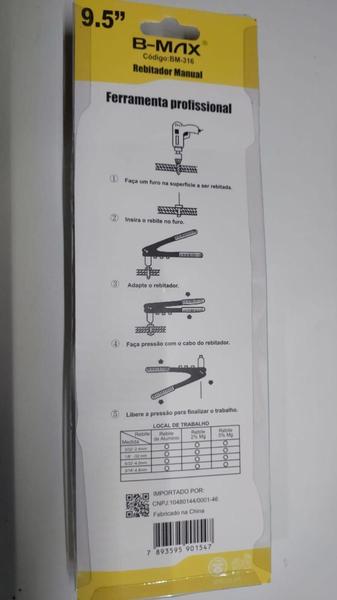 Imagem de Alicate Rebitador manual 9.5" - B-MAX