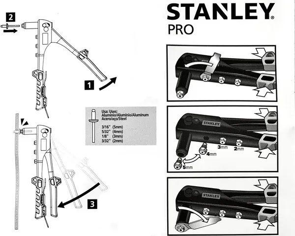 Imagem de Alicate Rebitador Manual Profissional Em Aço Stanley  69800