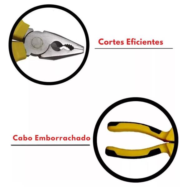 Imagem de Alicate Universal 6 Polegada Cabo Emborrachado Eletricista Ferramenta em Aço Carbono