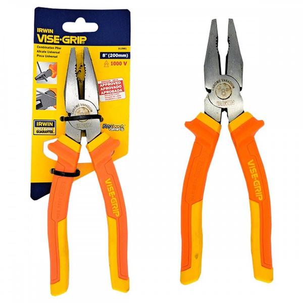 Alicate Universal Irwin Profissional Cromo Vanadio 8'' 1000V. 13981 Imagem de Alicate Universal Irwin Profissional Cromo Vanadio 8'' 1000V. 13981