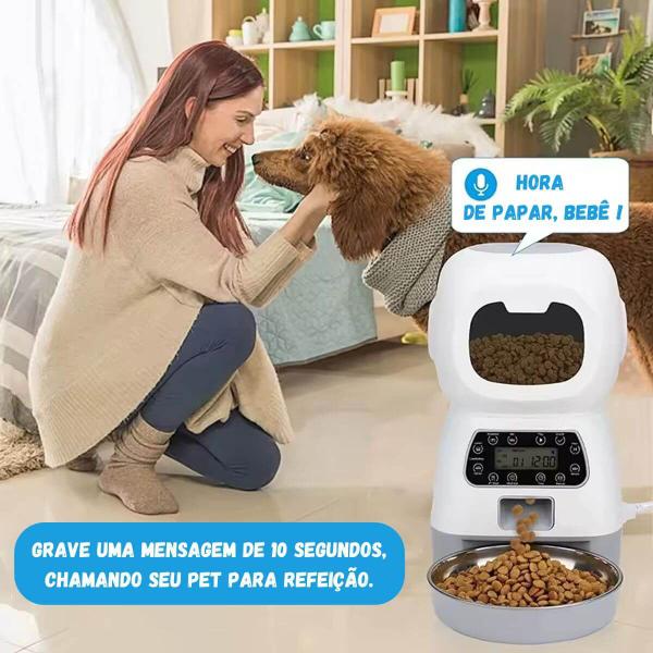 Imagem de Alimentador Automático Comedouro Ração Smart Para Cães Gatos Cachorro Pets Programável