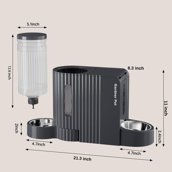 Imagem de Alimentador automático de alimentos para gatos por gravidade e dispensador de água Gardner Pet