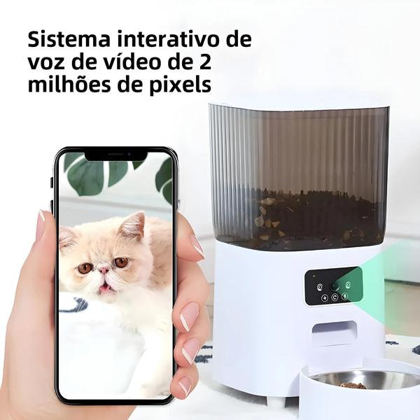 Imagem de Alimentador Automático Inteligente para Gatos - 5L, Câmera e Tigelas Duplas