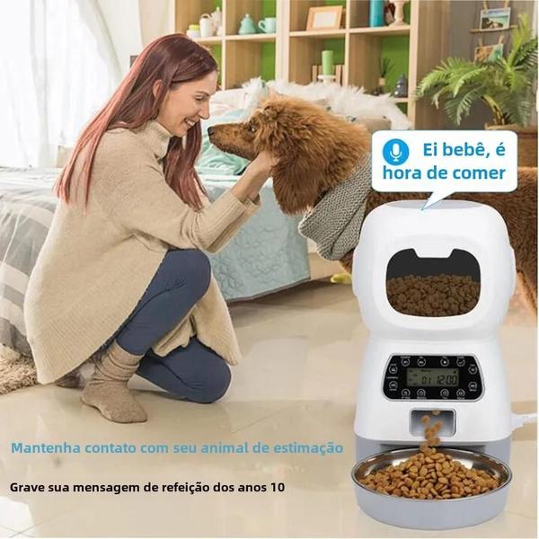 Imagem de Alimentador Automático Inteligente para Pets com Wi-Fi - Grande Capacidade