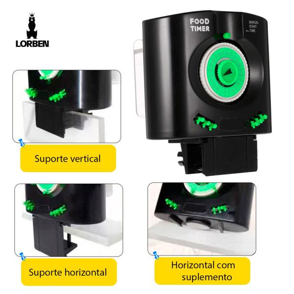 Imagem de Alimentador Automático Lorben para Aquários Peixes Capacidade 115ml 6 Programações