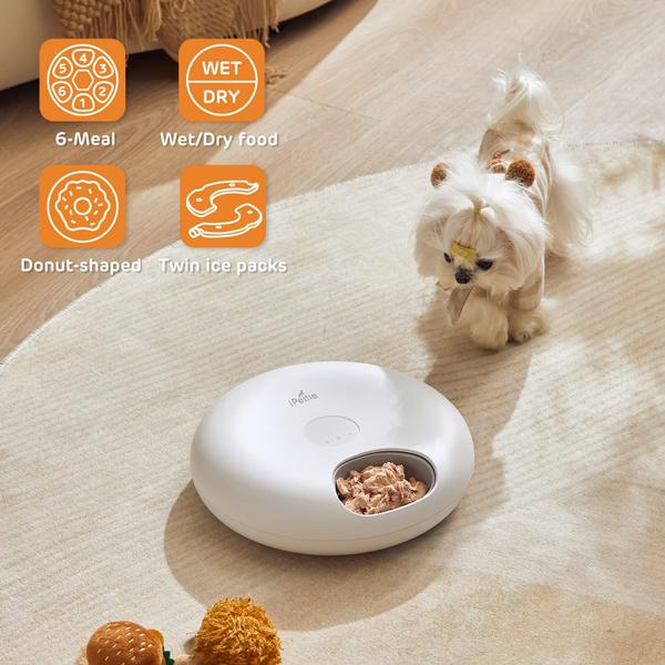 Imagem de Alimentador automático para animais de estimação iPettie Donuts Frost 6 Meal Cordless