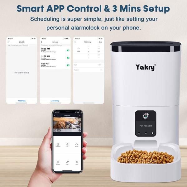 Imagem de Alimentador Automático para Cães Yakry 6L - com Câmera 1080P Wi-Fi e Controle via App