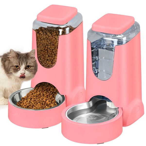 Imagem de Alimentador automático para gatos e dispensador de água HWONMTE 4L x 2