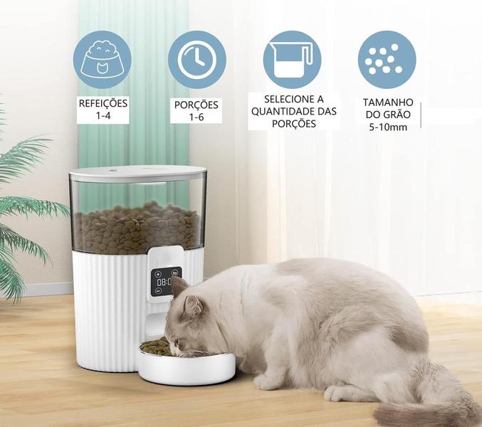 Imagem de Alimentador Comedouro Automático Cachorro Gato Pet Smart 3L