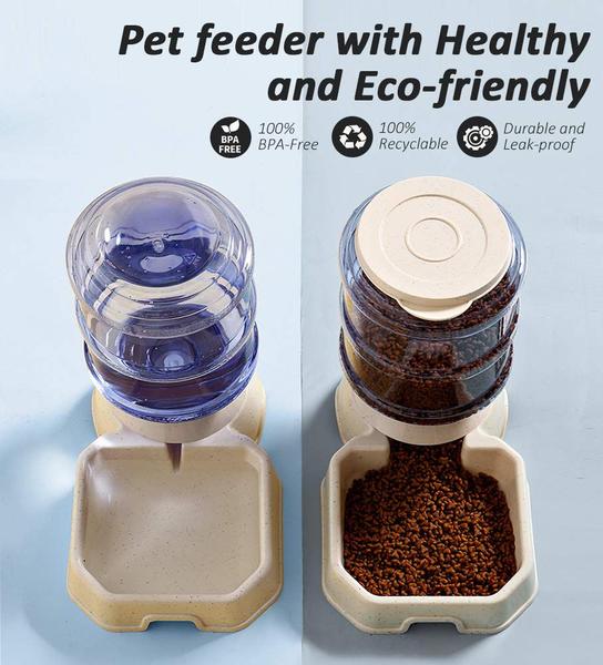 Imagem de Alimentador de animais de estimação e dispensador de água para alimentos automáticos para cães e gatos