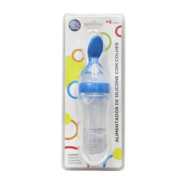 Imagem de Alimentador De Silicone Com Colher Azul -  Pais E Filhos