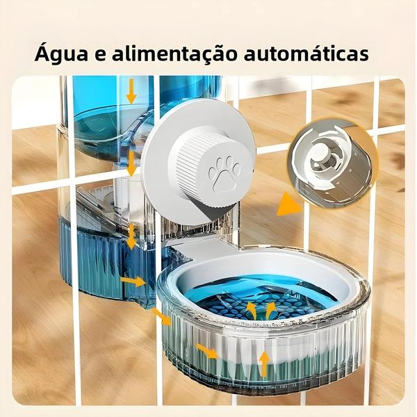 Imagem de Alimentador e Bebedouro Automático para Pets - Dispensador de Água por Gravidade