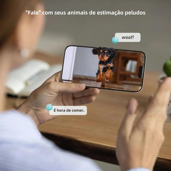 Imagem de Alimentador Inteligente Para Gatos 8L Com Câmera 1080p 5G WiFi Dispensador De Comida Para Animais De