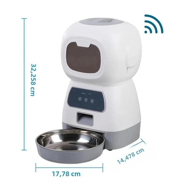 Imagem de Alimentador Inteligente WiFi para Pets - Grande Capacidade (3,5L) com Alimentação Lenta