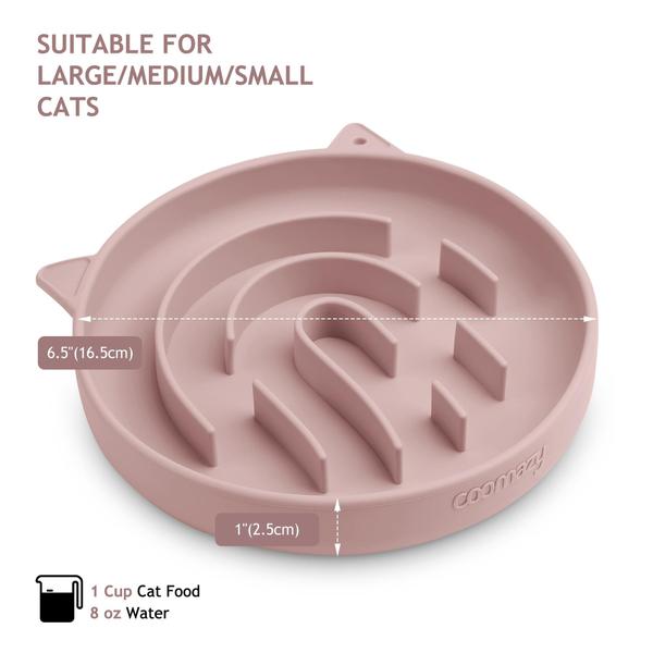 Imagem de Alimentador lento Cat Bowl Coomazy Silicone Pink com capacidade de 240 mL