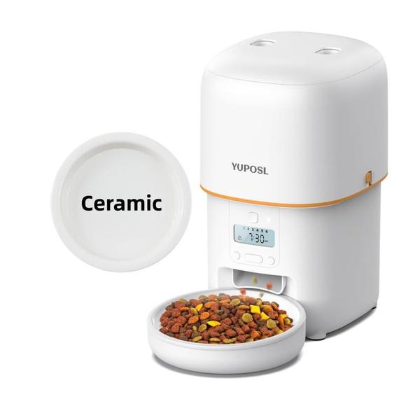 Imagem de Alimentadores automáticos para gatos Yuposl com tigela de cerâmica 2L/68 onças 1-6 refeições