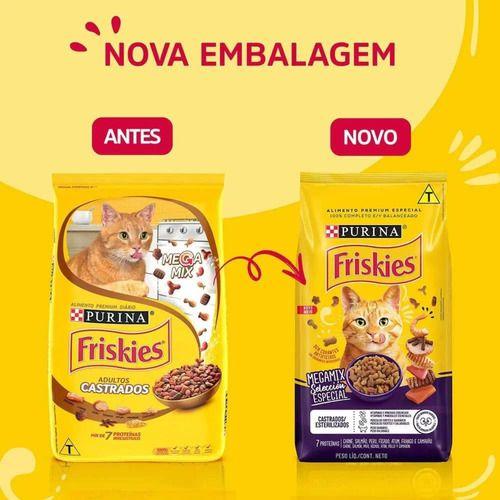 Imagem de Alimento Friskies Megamix Castrados Para Gato Adulto Sabor Carne Em Sacola De 3kg