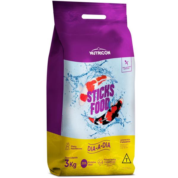 Imagem de Alimento para Peixe Nutricon Carpa Sticks Food Dia a Dia 3kg