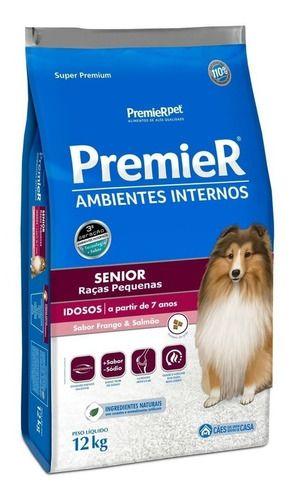 Imagem de Alimento Premier Super Premium Ambientes Internos Para Cão Senior De Raza Pequena Sabor Frango Y Salmão De 12 Kg