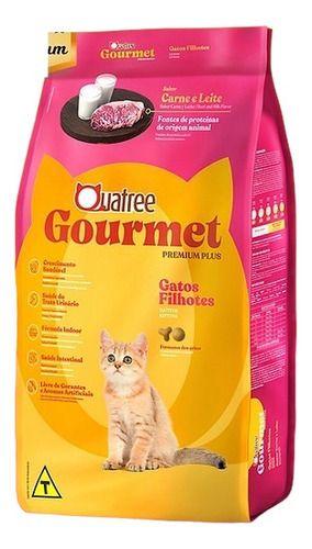 Imagem de Alimento Quatree Gourmet Para Gato Filhote De Raça Pequenas Sabor Carne E Leite Em Saco De 1kg