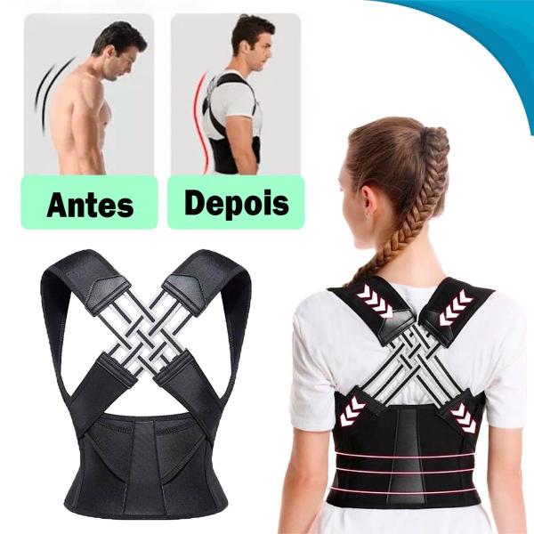 Alinhador Postural Unissex Para Alívio de Tensão Nas Costas e Ombros Original - BlackWatch Imagem de Alinhador Postural Unissex Para Alívio de Tensão Nas Costas e Ombros Original